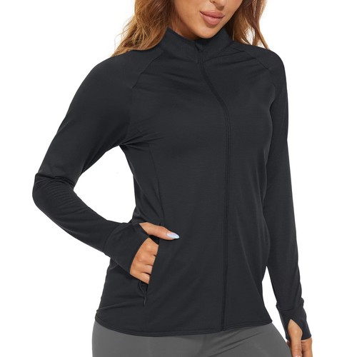 Women's UPF50+ Sun Protection Jacket Full-Zip Up Long Sleeve Lightweight Shirts - Picture 98 of 103