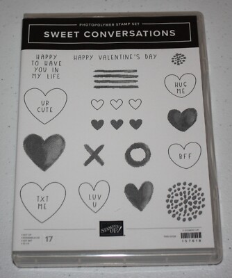Stampin Up Retired Photopolymer SWEET CONVERSATIONS Valentine Luv U Hug Me