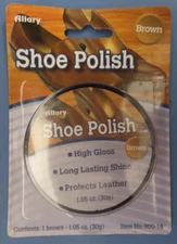 Allary Brown Shoe Polish  1.05 OZ.  High Gloss long lasting shine #900-16  NEW