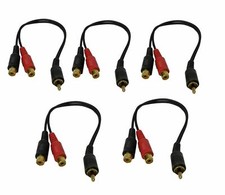 Qty: 5 6 RCA Audio Cable Y Adapter Splitter 2 Female to 1 Male Plug 5 Pcs