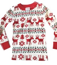 Hanna Andersson 90 Pajamas ORGANIC Long Sleeve Red Green Holidays 3T