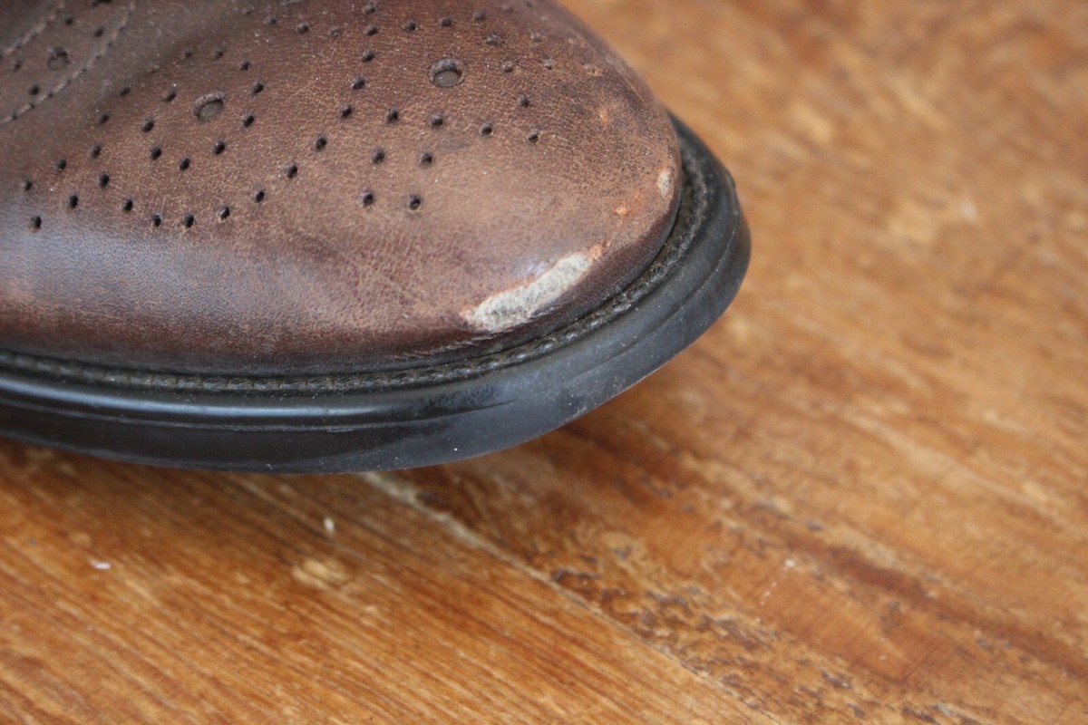 Tods Brown Leather Brogue Lace Up Derby Dress Shoes Mens 