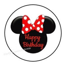 30 MOUSE HAPPY BIRTHDAY ENVELOPE SEALS LABELS STICKERS PARTY FAVORS 1.5"