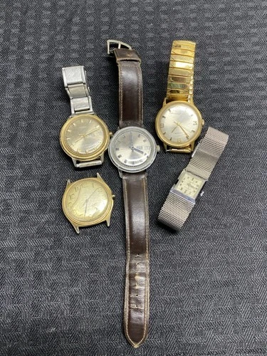 Timex 5 Pc Watch Lot Vintage Untested Parts/repair