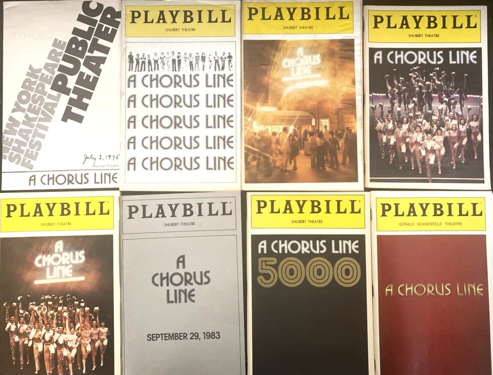 A CHORUS LINE  Public Theatre OG to Revival Rare 31 year Ten Playbill Collection - Image 2 of 4