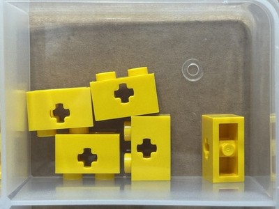 LEGO Parts - Yellow Technic, Brick 1 x 2 with Axle Hole - No 32064 - QTY 5
