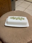 VINTAGE PYREX SPRING BLOSSOM CRAZY DAISY BUTTER DISH & LID USA