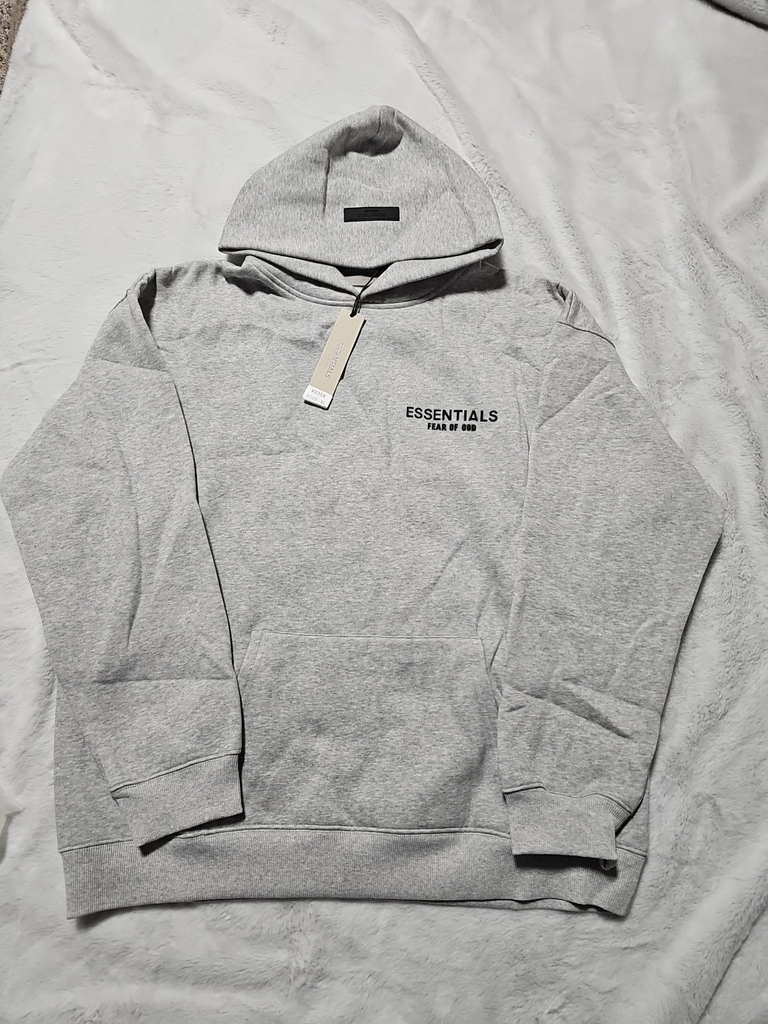 Fear of God Essentials Pullover Heather Gray Hoodie 100% Cotton Mens Sz XL NWT 