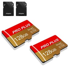 2 Pack TF Card 128GB with Adapter, High Speed Memory Card, UHS-I C10 A1 Memor...