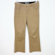 WIT  WISDOM TAN ABSOLUTION RAW HEM BOOTCUT DENIM PANTS WOMENS SZ 8