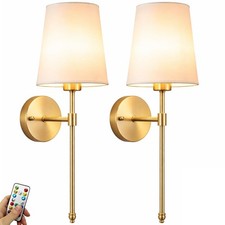 Battery Operated Wall Sconces Set of 2, Rechargeable Wireless Wall Lights wit...