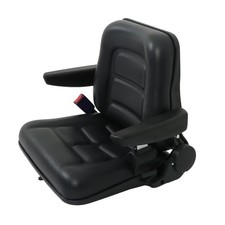 Universal Forklift Tractor Seat PVC Adjustable Seat w/Safety Belt Armrest