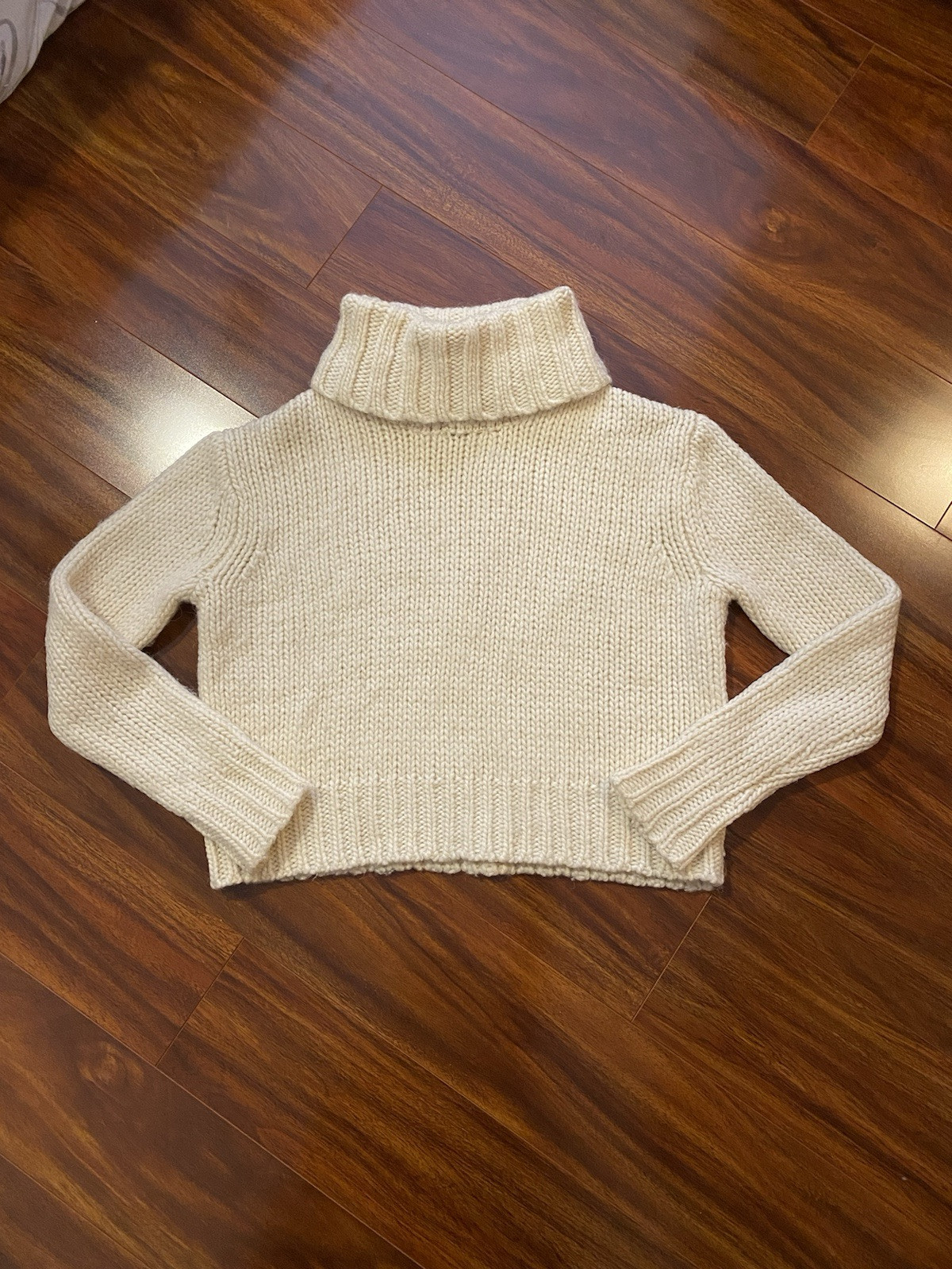 J.Crew Women’s Ivory Turtleneck Chunky Sweater Wool Alpaca Acrylic