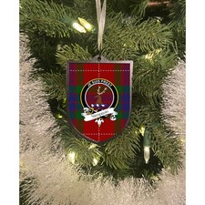Simpson Clan Crest Tartan Ornament  3D Printed Shield, Double-Sided