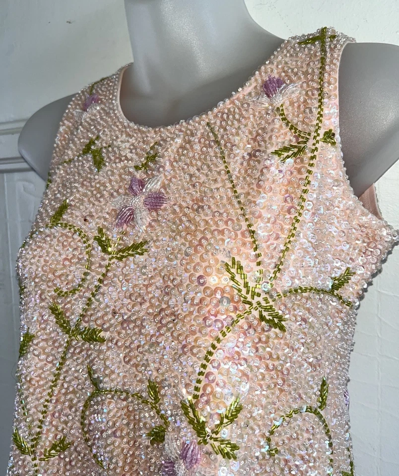 Vestido Little Attitudes Desfile Cuentas Lentejuelas Línea A Floral Adolescente Niñas Grandes Talla 14 Foto 3 de 4