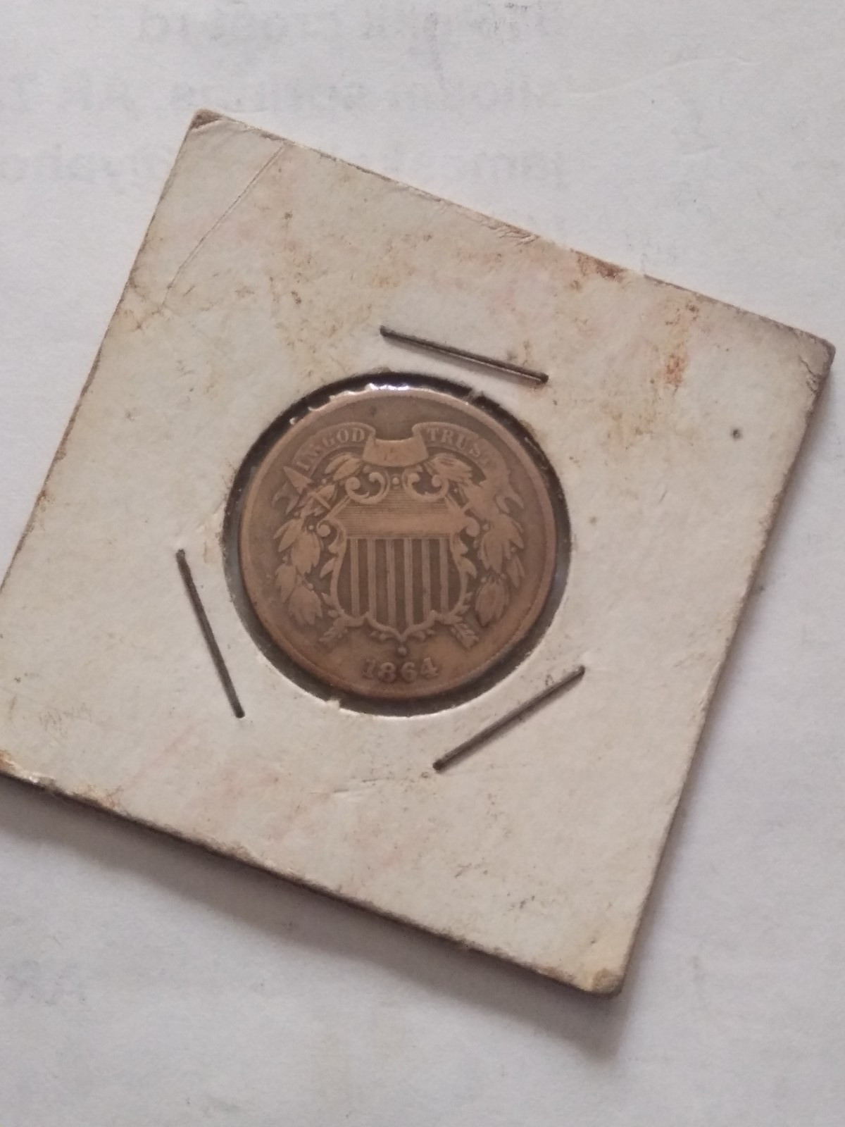 1864 two cent piece small motto