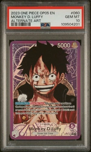 2023 ONE PIECE AWAKENING OF THE NEW ERA OP05-060 MONKEY D. LUFFY ALT ART PSA 10