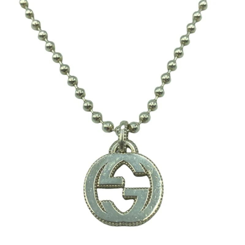 Gucci 479219 Collana Incastro G Argento Catena Sfera 925 Accessori Marca Donna