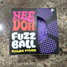 PURPLE Needoh FUZZ BALL Flower Power Nee Doh Squish Stress Ball NEE-DOH Fuzzball