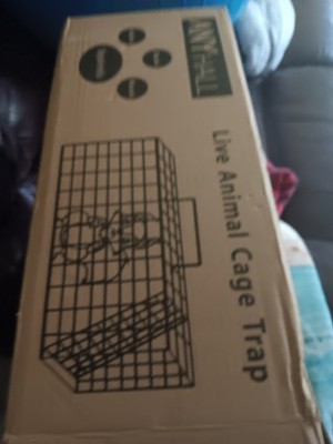 Large Metal Black Reusable Live Capture Outdoor Raccoon Cage Trap 1-Pack