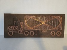 Vintage Wire Nails Folk Art Semi Truck Wheeler Big Rig Copper CB Signed Artist