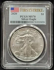 PCGS MS70 2020 US American Silver Eagle One Dollar Silver Coin-550