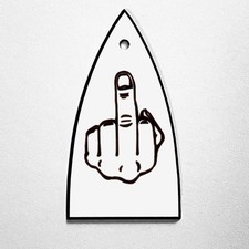 GUITAR TRUSS ROD COVER - Custom Engraved - ESP LTD - MIDDLE FINGER FU - WHITE