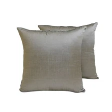 Taupe Gray Art Silk Lumbar Pillow Covers, 12"x16" (Pack of 2)-Taupe Gray Luxury