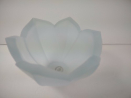 Lenox Blue Satin Glass Tealight Candle Holder Tulip Flower Lotus Spring - Picture 2 of 6
