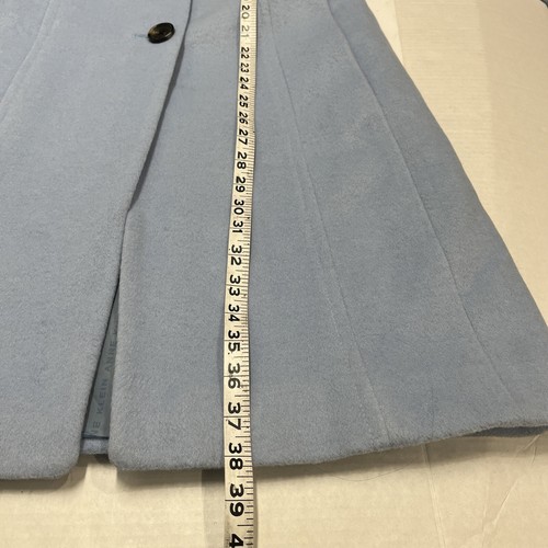 Anne Klein Coat Womens 2 Club Collar Walker Glacier Blue Cashmere Wool Blend - Picture 7 of 12