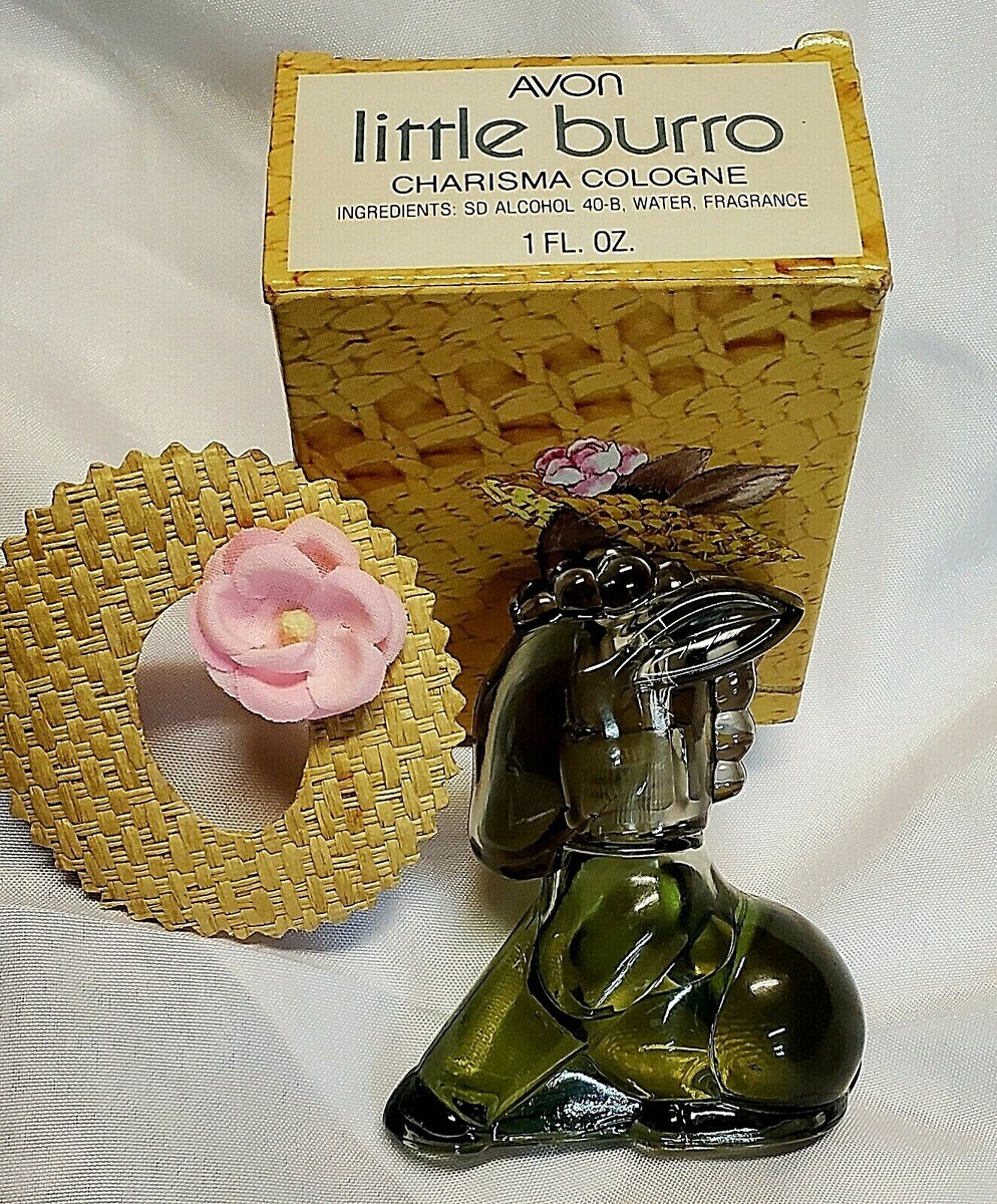 VINTAGE 1978 AVON LITTLE BURRO SWEET HONESTY COLOGNE W/ HAT 1 FL