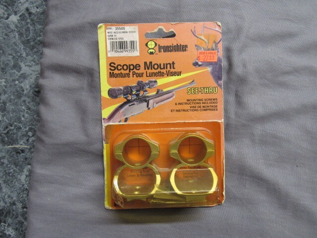 Ironsighter- See-Thru Scope Bases- #355SS- Fit: White Muzzle Loading Systems