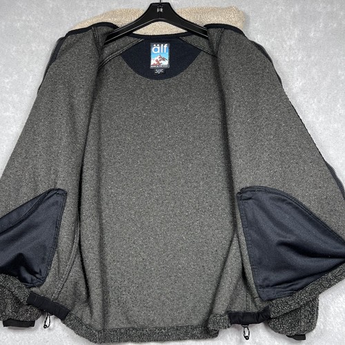 Vintage Alf by Kuhl 90s Jacket Men XL Brown Sherpa Deep Pile Sweater Made In USA - Picture 12 of 14