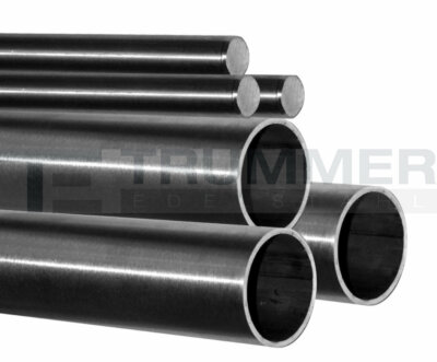 V2A Edelstahl Rundrohr Ø42,4/33,7 x 2,0mm Vollmaterial 12 mm Auswahl K240 0,2-2m
