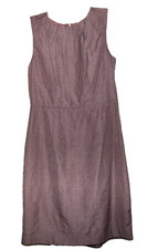 Ann Taylor Loft Purple Ruche Neckline Sleeveless Womens Lined Dress Size 0