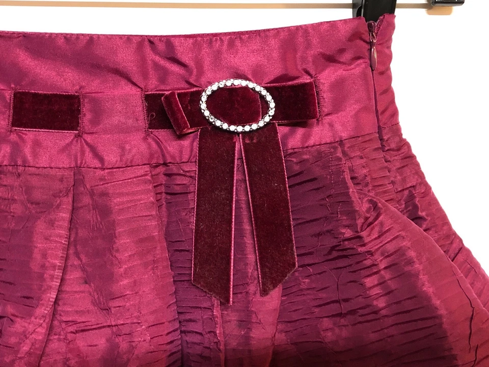 George девочка бордовый пузырь юбка с бархатной лентой и серебряная брошь размер 5 - Изображение 2 из 4