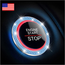 2 Pack Car Push Start Button Cover/Sticker, Key Ignition Knob Bling Ring, Spark