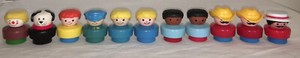 Vintage Fisher Price Chunky Little People Lot Clown AA Police Farmers Dog