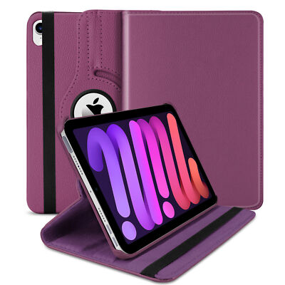 For Apple iPad mini 6 Generation 2021 360 Rotating  Leather Stand Case Cover 