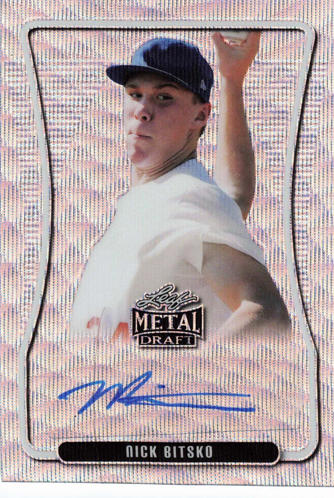 2020 Leaf Metal Draft #BA-NB1 Nick Bitsko Silver Wave Autograph Auto