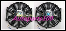 Two 14" INCH ELECTRIC RADIATOR COOLING FAN 1840 CFM 12V AND MOUNTING KITS