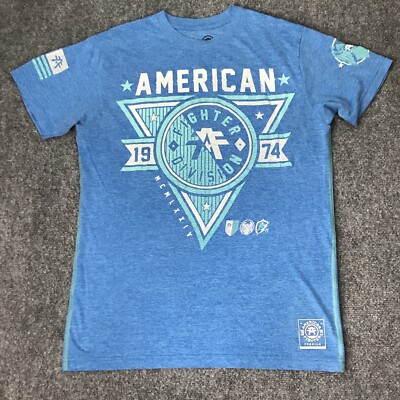 American Fighter Men's 's Graphic Short Sleeve Blue Sz. Medium