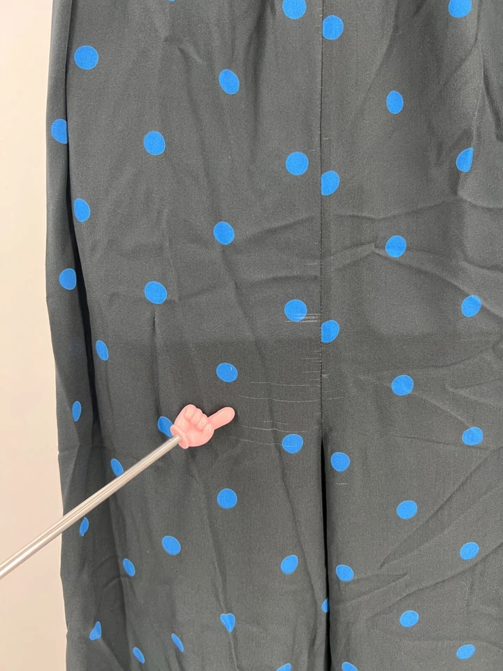 Mono No.6 Store L Eve mezcla seda pierna ancha lunares negro azul diseñador Foto 4 de 4