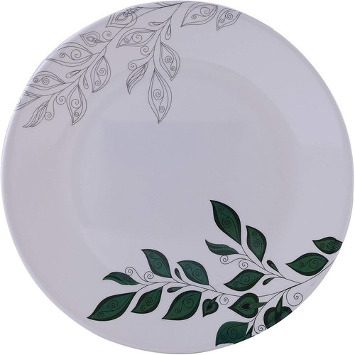 Leaves Print Unbreakable Full Dinner Plates(Set of 4 Plates)&4 Bowls- Multicolor - Picture 2 of 4