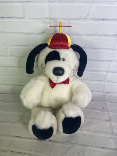 Vintage 1987 Dakin Dog Puppy Stuffed Animal Plush Toy Propeller Helicopter Hat - Picture 1 of 12