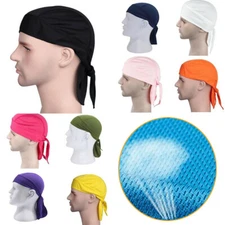 Unisex Sweat-Wicking Do Rag Skull Cap Bandana Biker Beanie Hat Chemo Cap Dew Rag
