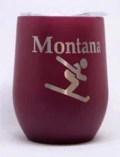 Ski Montana - Stemless Wine Glass