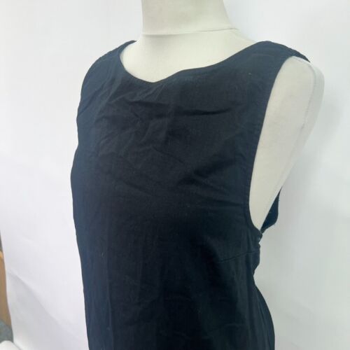 Free People Linen Mix Low Back Maxi Dress. Black. XL - Picture 5 of 6