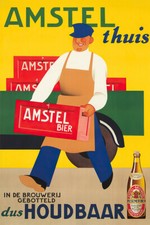 Amsterdam The Netherlands Holland Pilsener Bier Beer Vintage Wall - POSTER 20x30