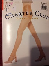 Vintage Charter Club classic nudes seashell pantyhose size B